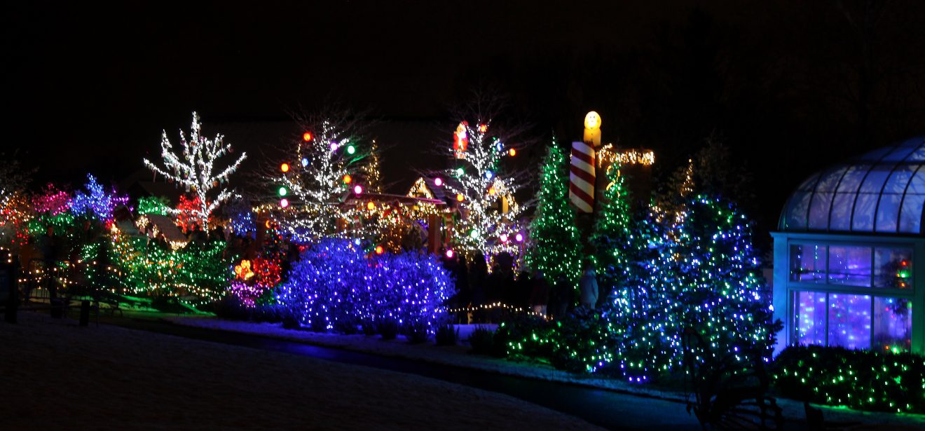 Deck the Hall Christmas Lights at Stan Hywet in Akron, Ohio, USA