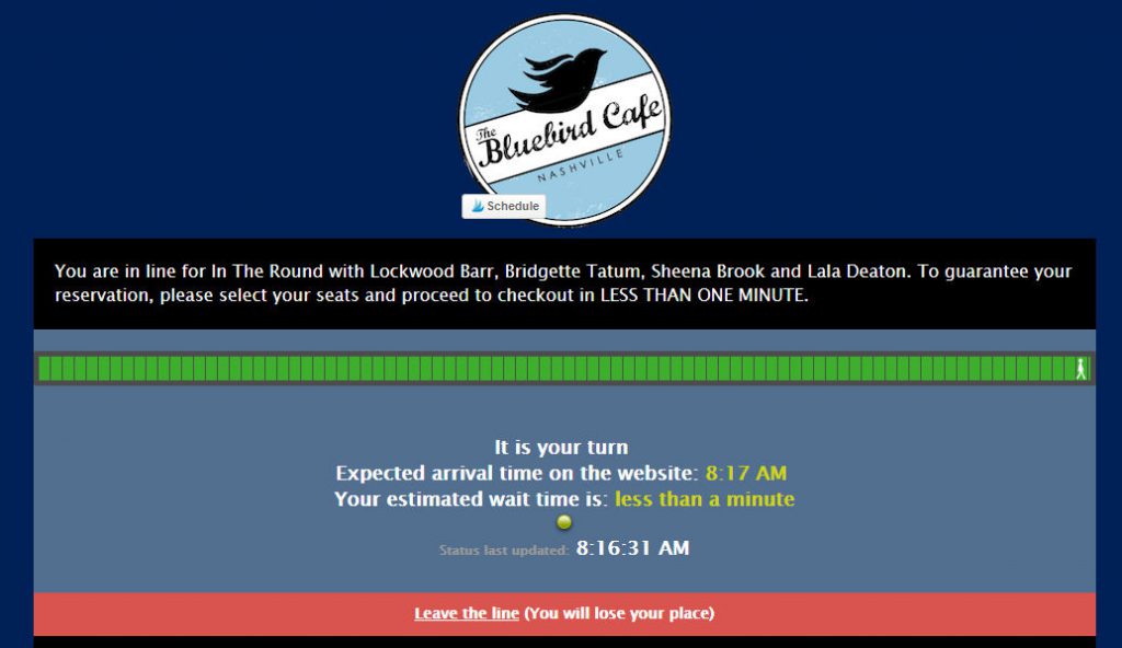 Bluebird Cafe Seating Chart