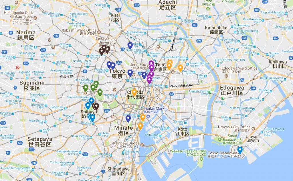 5 - 7 Day Tokyo Itinerary Map | Footsteps of a Dreamer