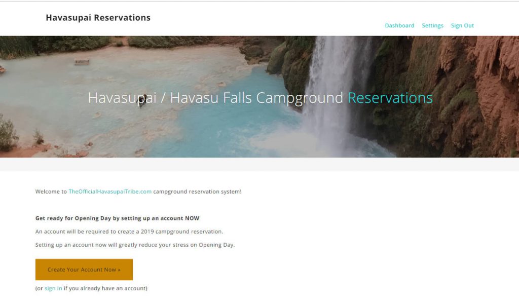 Havasupai Reservations Website | Footsteps of a Dreamer